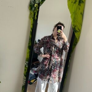 Top shop long shirt or mini dress, comes with black slip